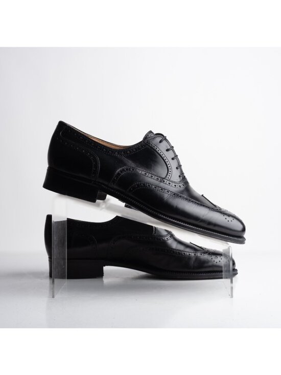 Gucci Mens Leather Oxford Dress Shoes Wingtip Brogue Black US 8 EU 41 Vintage main image 8